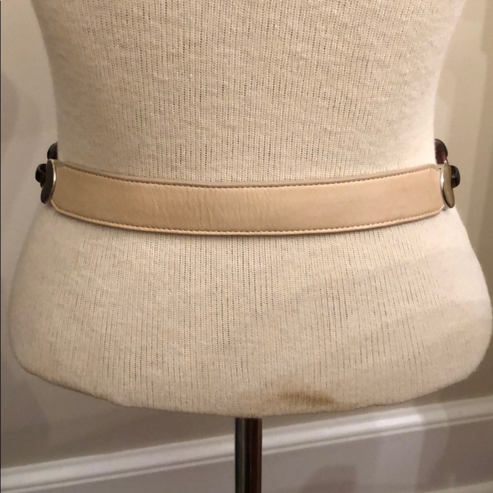 LEATHEROCK Tan Leather & Tortoise Shell Link Belt - Picture 10 of 12